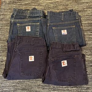 LOT OF FOUR Mens fire resistant Tyndale work jeans in great condition